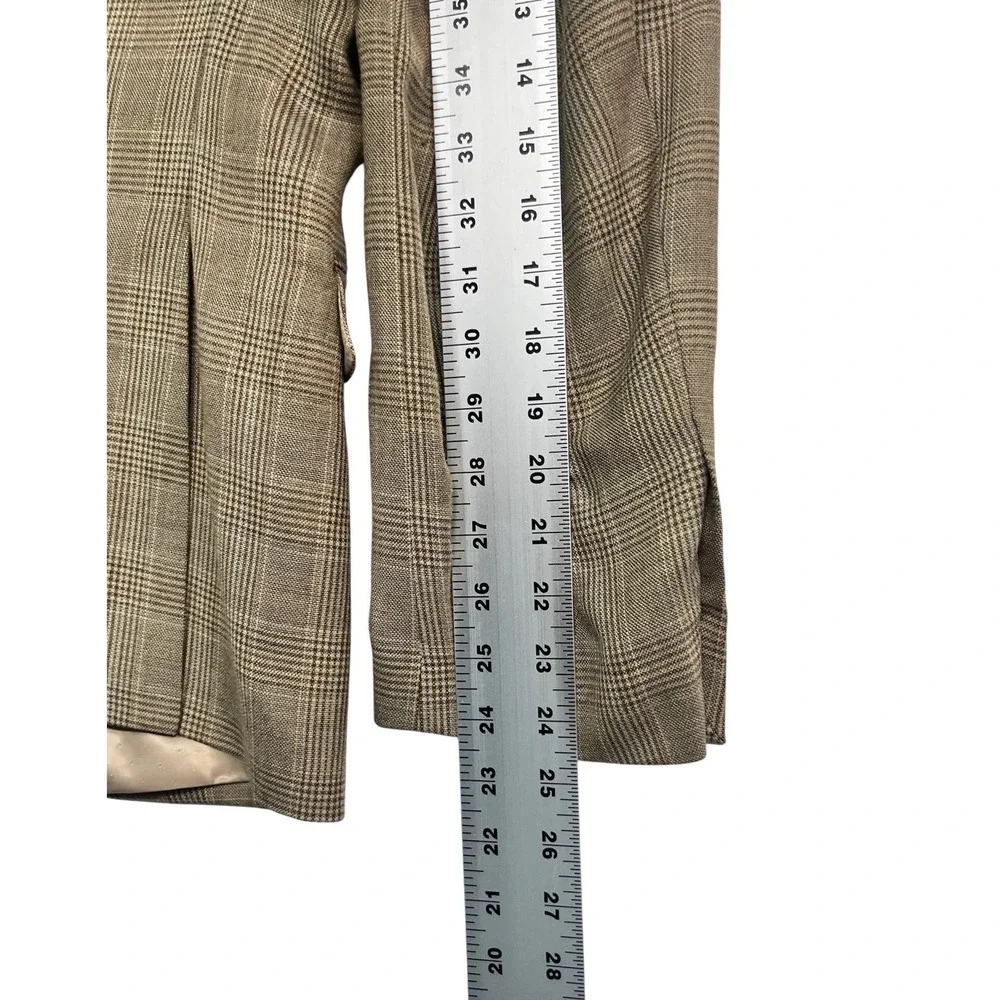 Tommy Hilfiger 40S Tan Glen Plaid Wool Blazer Jacket Sport Suit Coat Lightweight